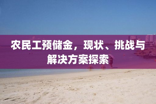 农民工预储金，现状、挑战与解决方案探索