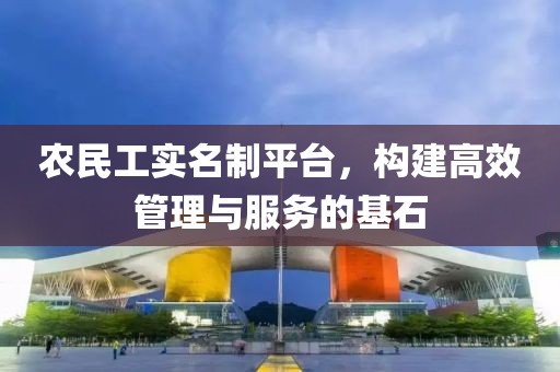 农民工实名制平台，构建高效管理与服务的基石