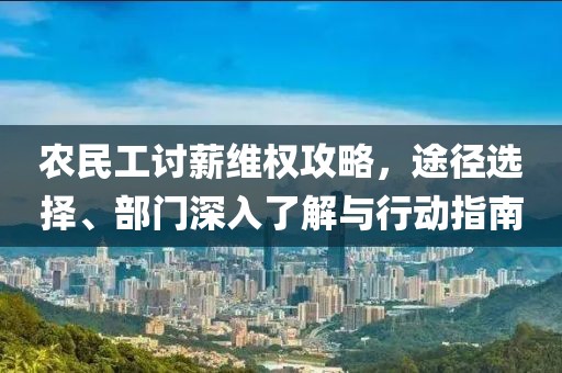 农民工讨薪维权攻略，途径选择、部门深入了解与行动指南