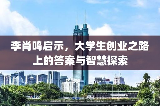 李肖鸣启示，大学生创业之路上的答案与智慧探索