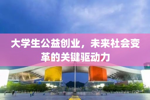 大学生公益创业，未来社会变革的关键驱动力