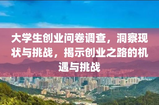 大学生创业问卷调查，洞察现状与挑战，揭示创业之路的机遇与挑战